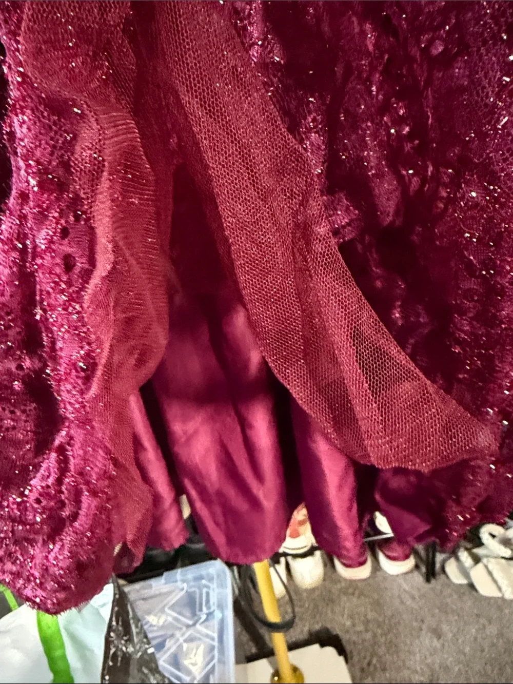 The Children's Place cranberry Lace Dress size girls 16